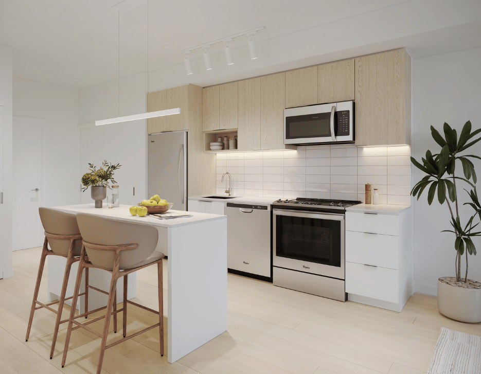 Kitchen in a One Bedroom Suite at 610 Martin Grove slider-img